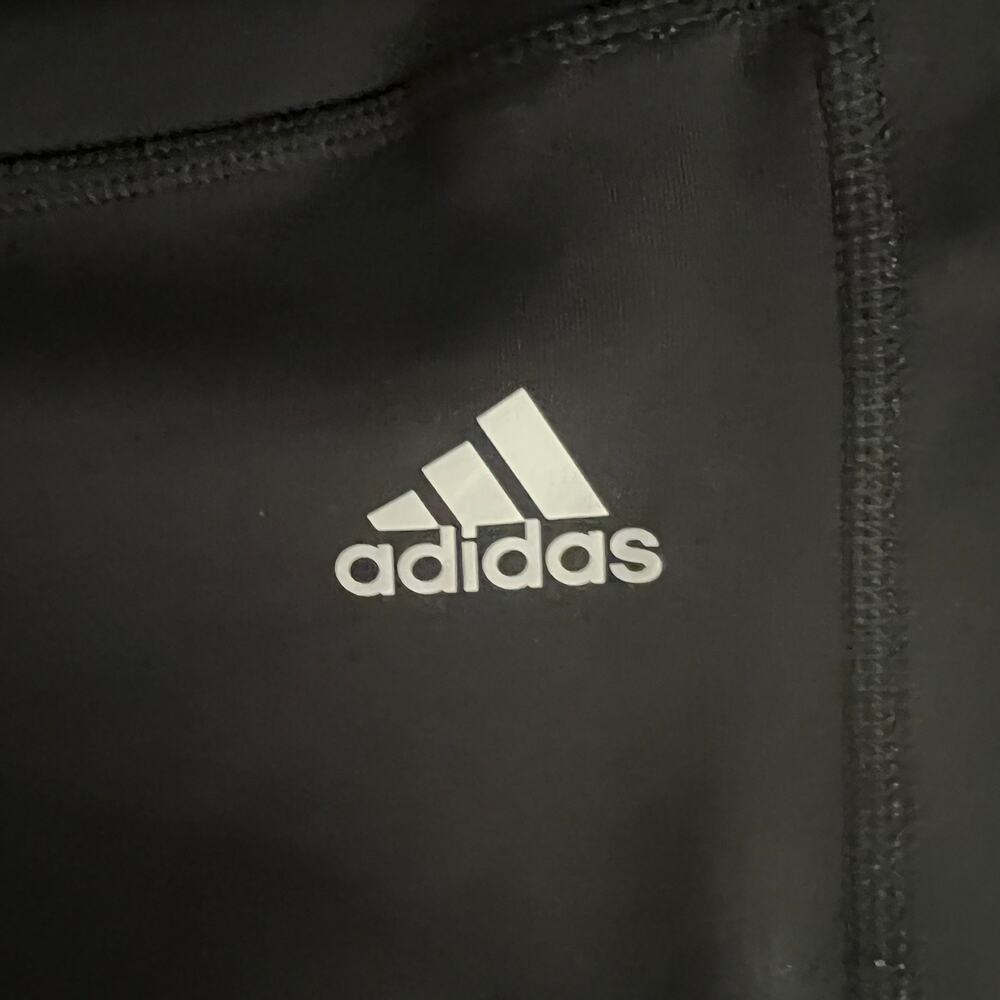 Adidas Climalite Leggings Womens XL Black White Three Stripe Athletic - Picture 7 of 9